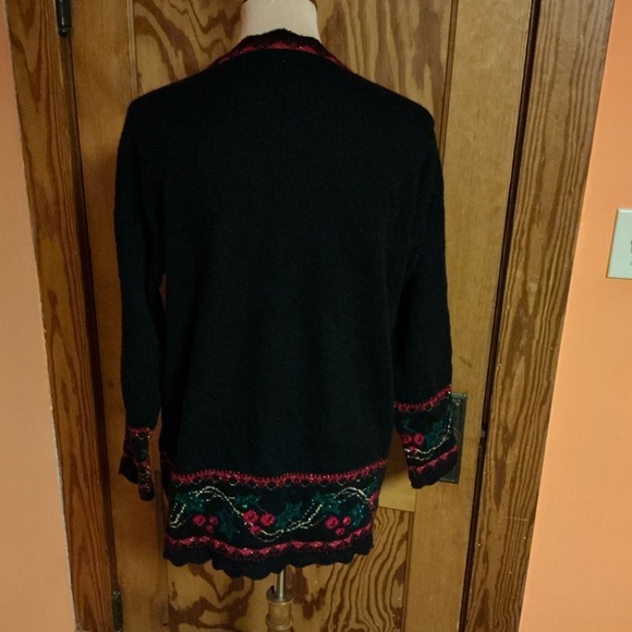 Vtg 90s oversized Christmas Wreath Glittery Sweater - Picture 13 of 13